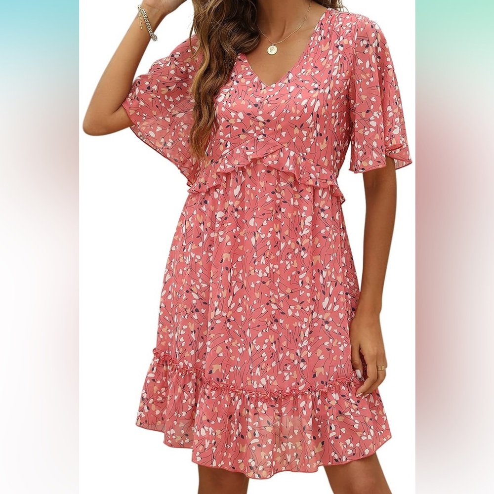 Pink Floral XL Dress